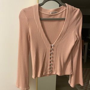 Reformation Gellar top in blush pink